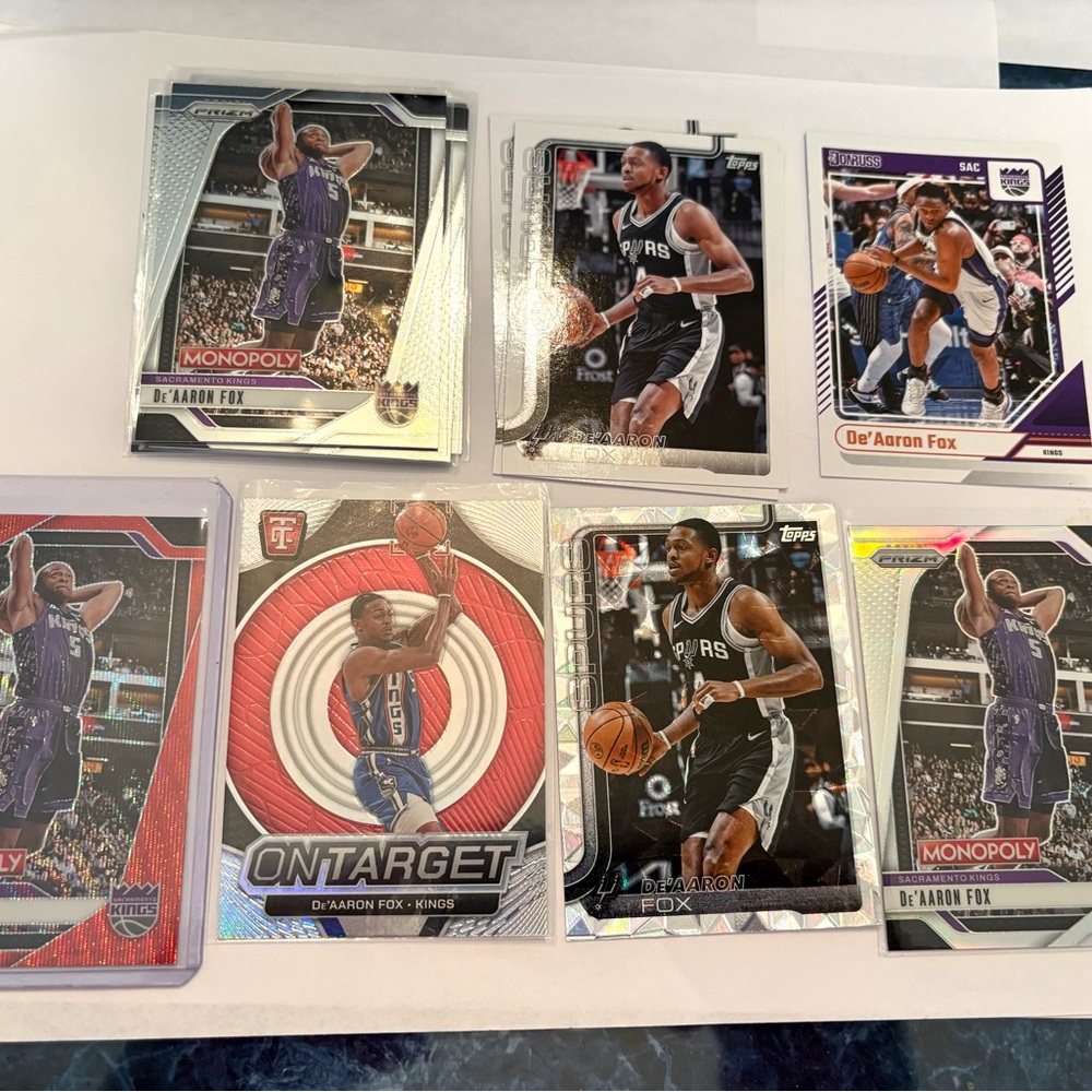 De’Aaron Fox Basketball cards Lot Red and Silver Prizm